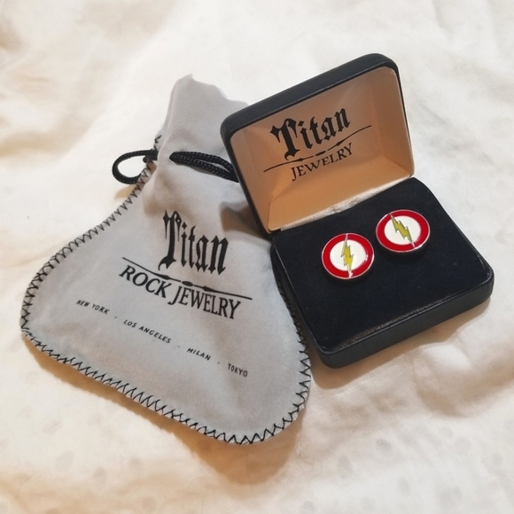 NEW Titan Rock Jewelry The Flash Cufflinks - Picture 2 of 3